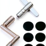 Drum Tuning Key Silver Black Metal Alloy-0