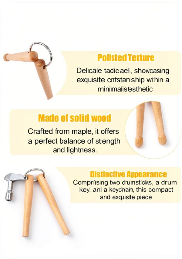 Mini Drum Key Set K31021 Wood Metal for Drummers-3