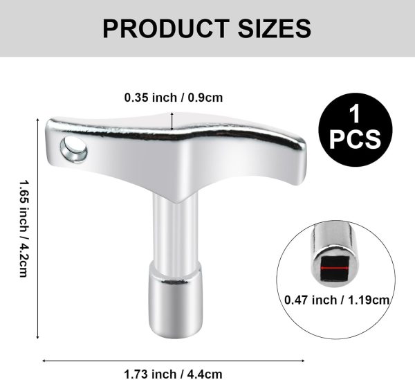 Drum Tuner Key Silver Alloy Steel Drummers-1
