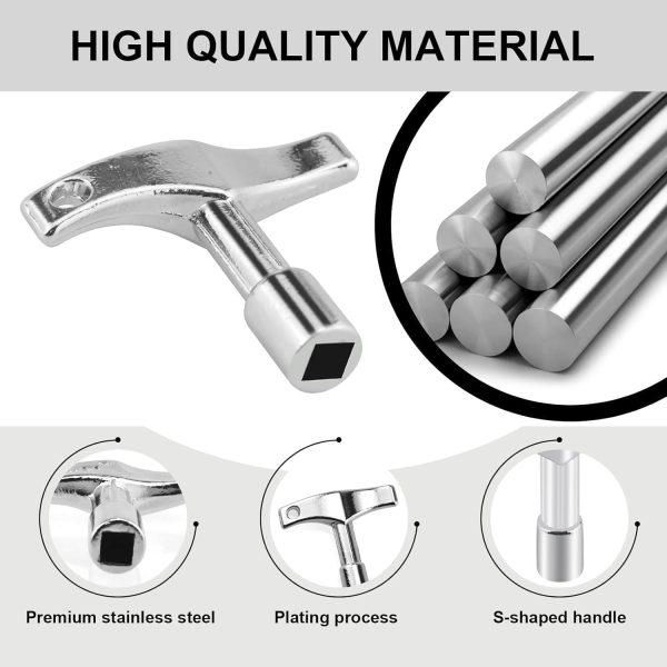 Drum Tuner Key Silver Alloy Steel Drummers-2