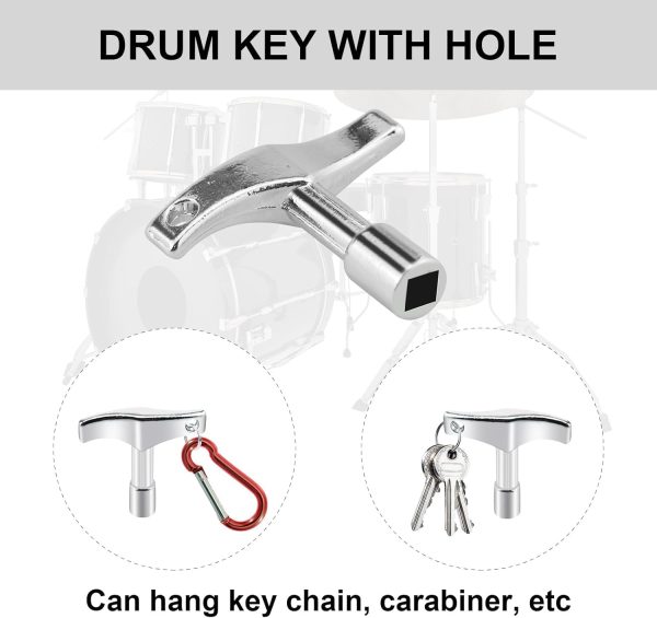 Drum Tuner Key Silver Alloy Steel Drummers-4