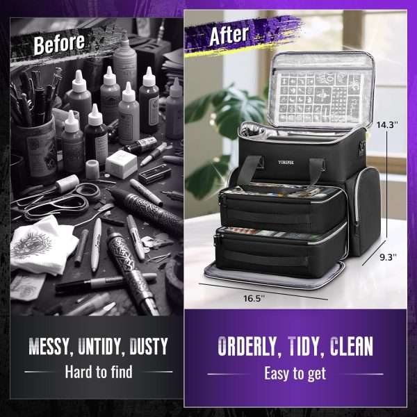 Tattoo Travel Case YOREPEK Black Tattoo Kit-5