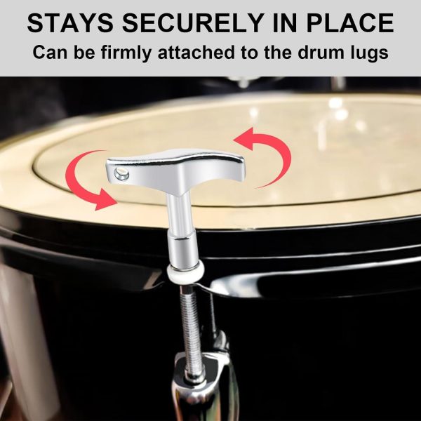 Drum Tuner Key Silver Alloy Steel Drummers-5