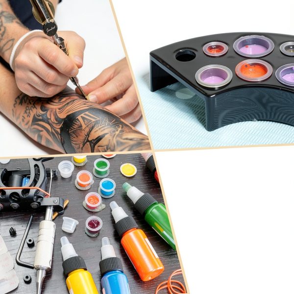 TONBAO Tattoo Ink Caps Kit 600pcs with 2 Holders-5