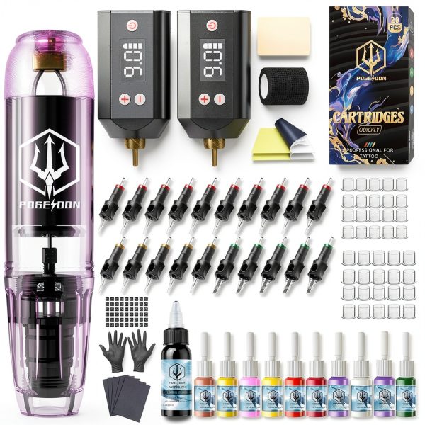 Poseidon Tattoo Pen Kit Professional 2 Batteries-0