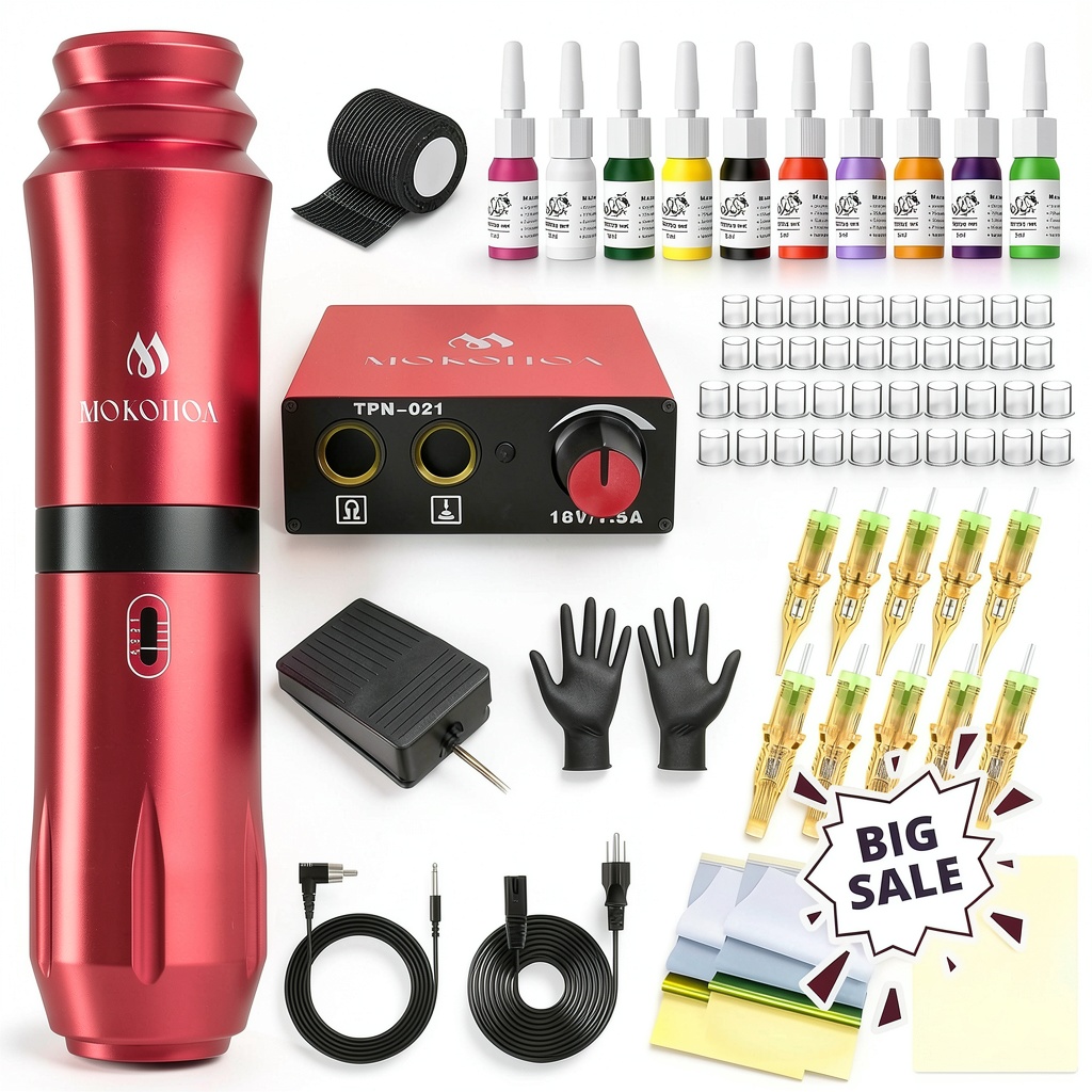 MOKOHOA Tattoo Gun Kit components