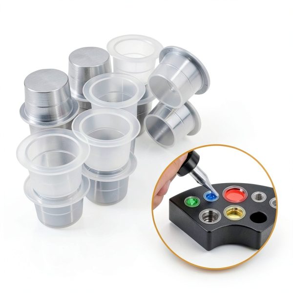 TONBAO Tattoo Ink Caps Kit 600pcs with 2 Holders-3