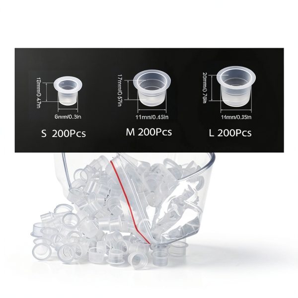 TONBAO Tattoo Ink Caps Kit 600pcs with 2 Holders-1