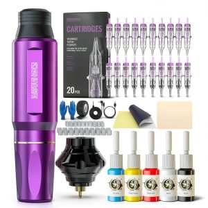 Wireless Tattoo Kit Wormhole Purple Gun Pro-0