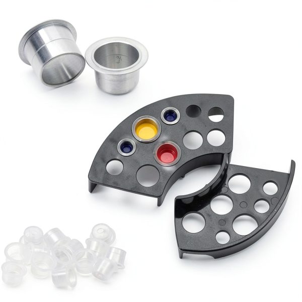 TONBAO Tattoo Ink Caps Kit 600pcs with 2 Holders-4